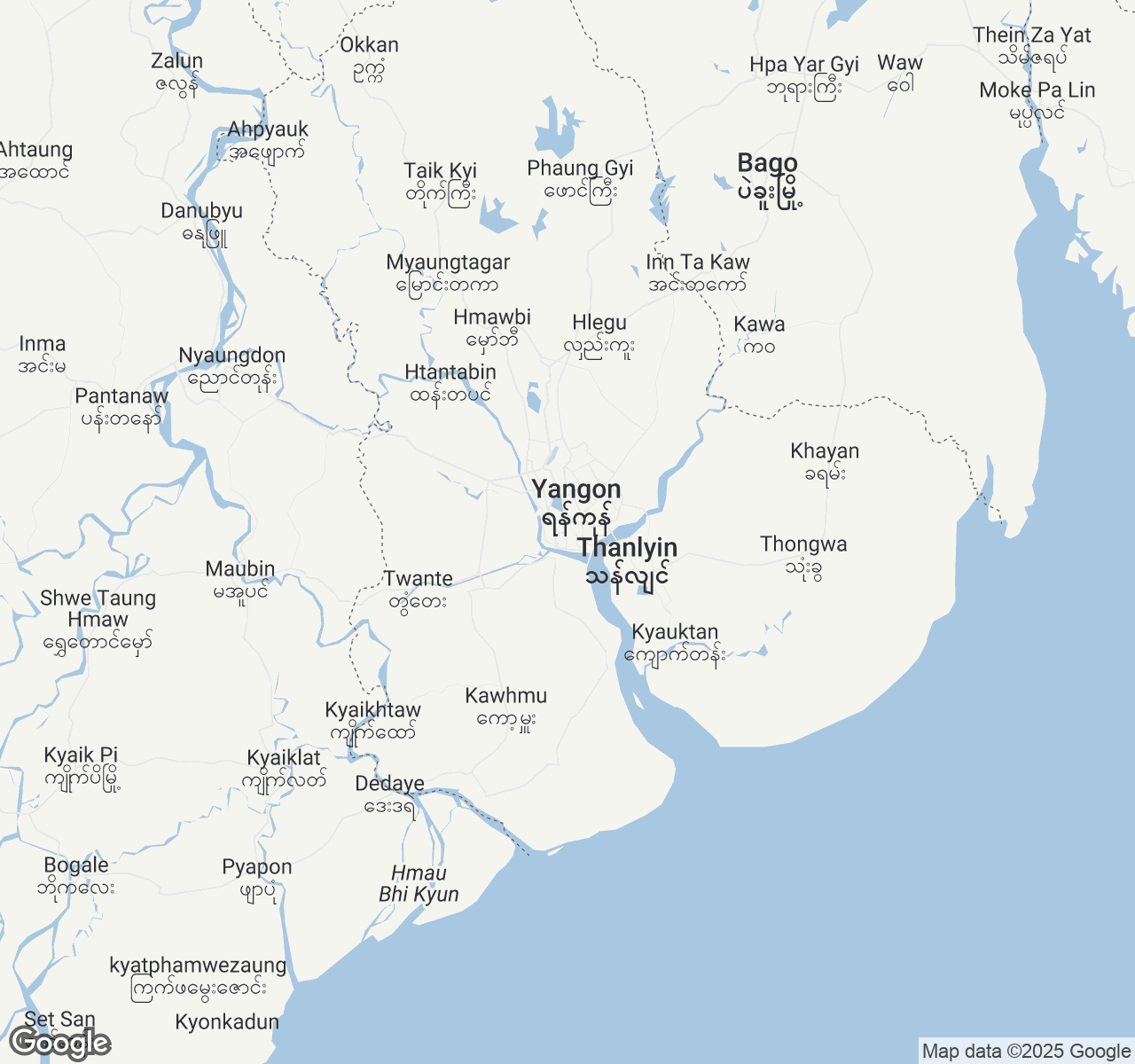 Map of Yangon